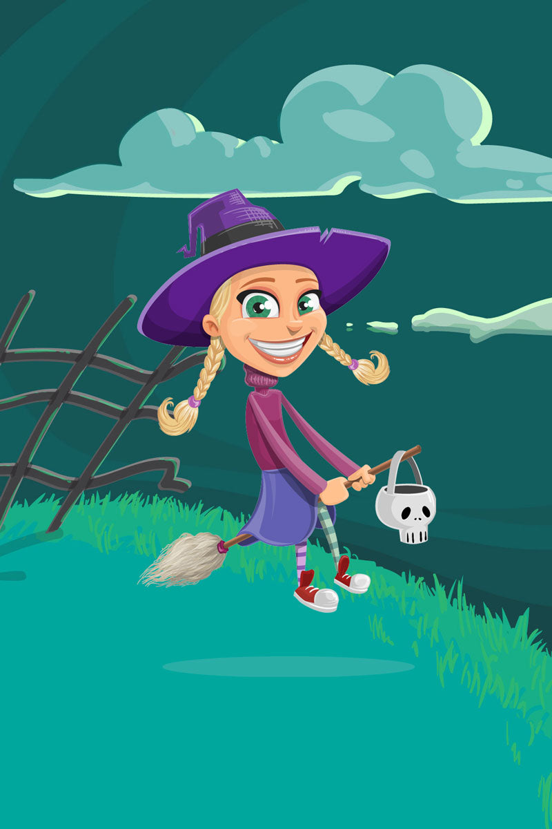 Witch with broom