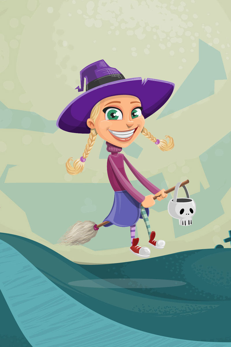 Witch with broom