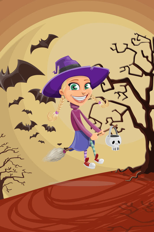 Witch with broom