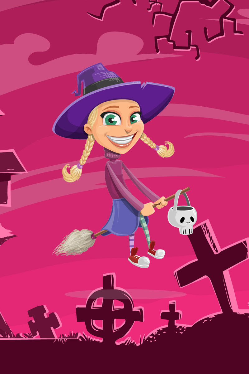 Witch with broom