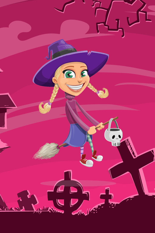 Witch with broom