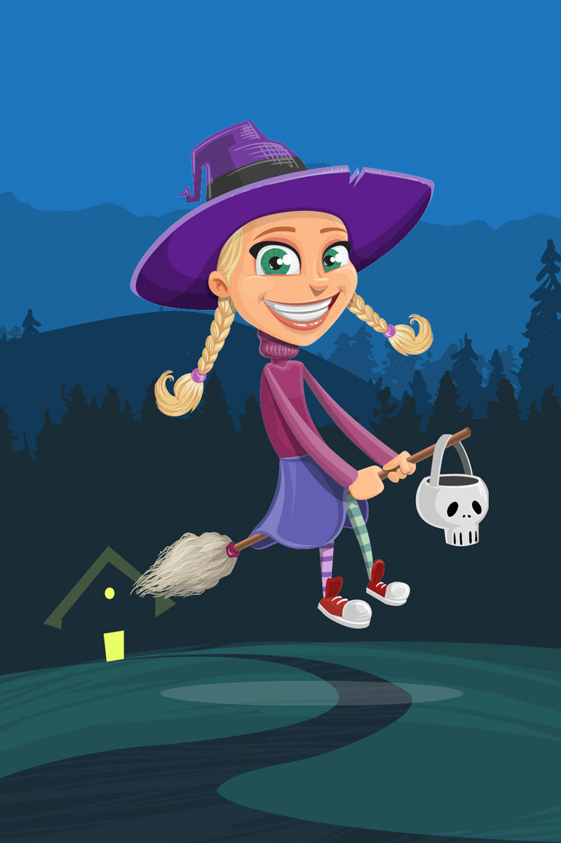 Witch with broom
