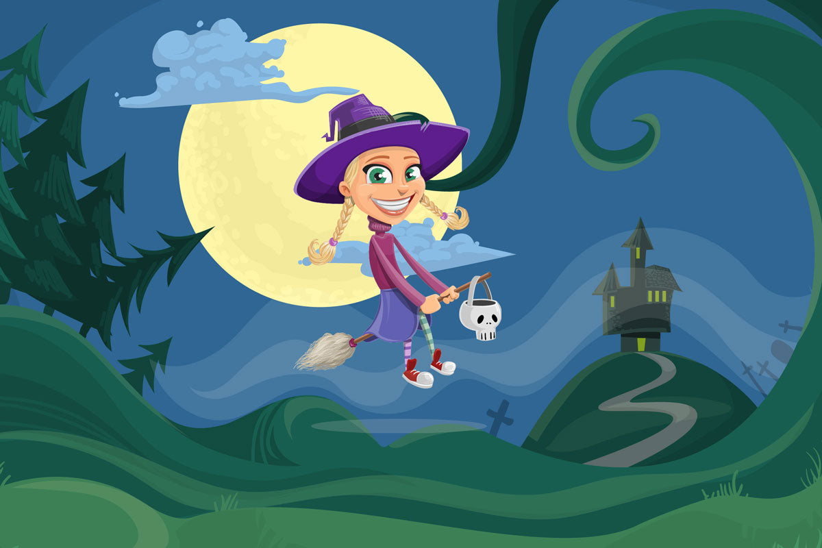 Witch with broom