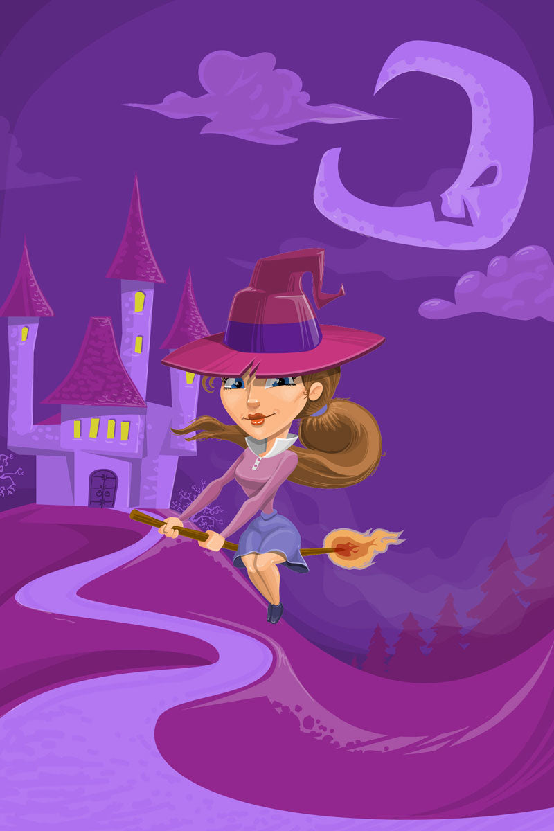 Halloween Witch with broom