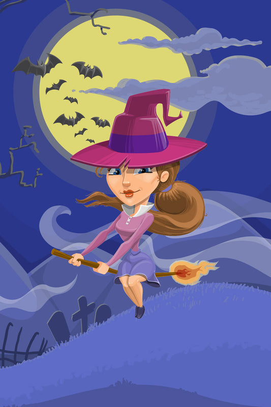 Halloween Witch with broom
