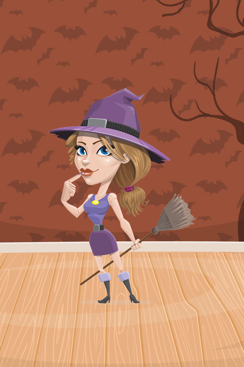 Witch with broom
