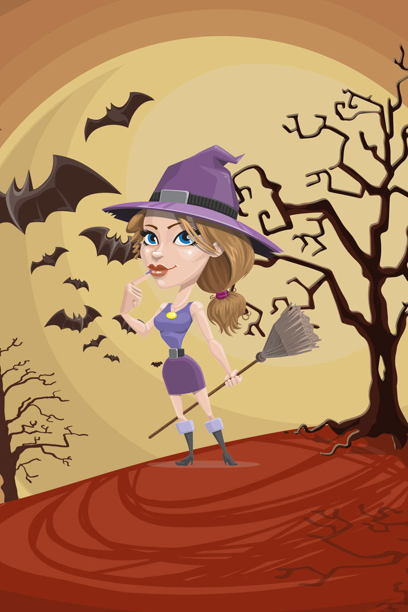 Witch with broom