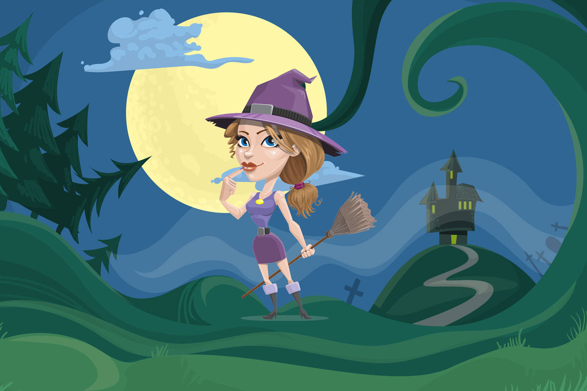 Witch with broom