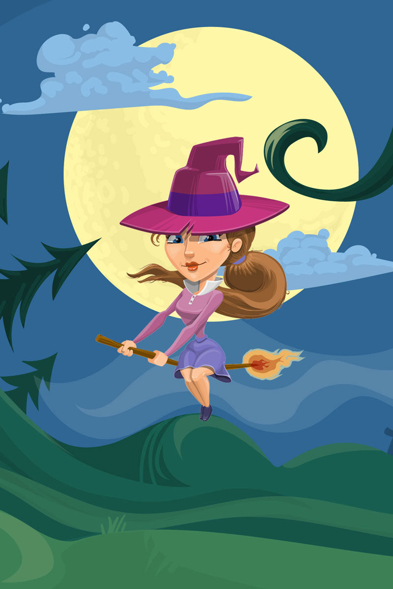 Halloween Witch with broom